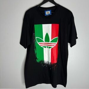 Adidas Originals Mexico Flag Logo T Shirt Mens Large Black NWT